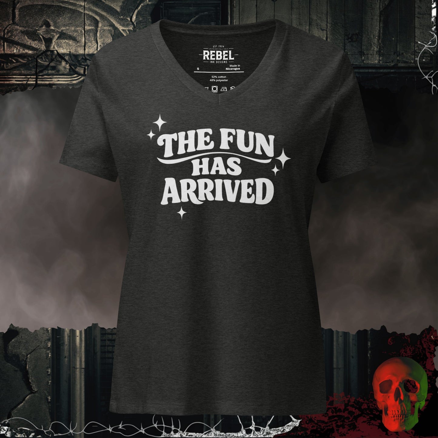 V-Neck Dark Grey Heather / S The Fun Has Arrived Relaxed V-Neck