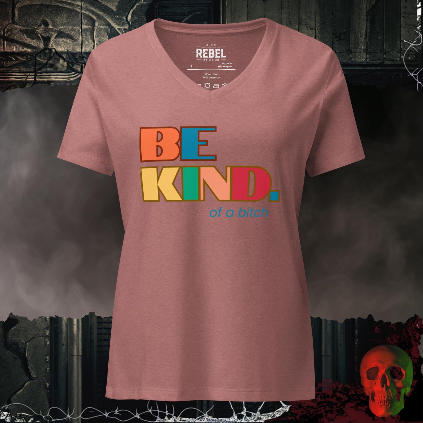 V-Neck Heather Mauve / S Be Kind... of a B!tch Relaxed V-Neck