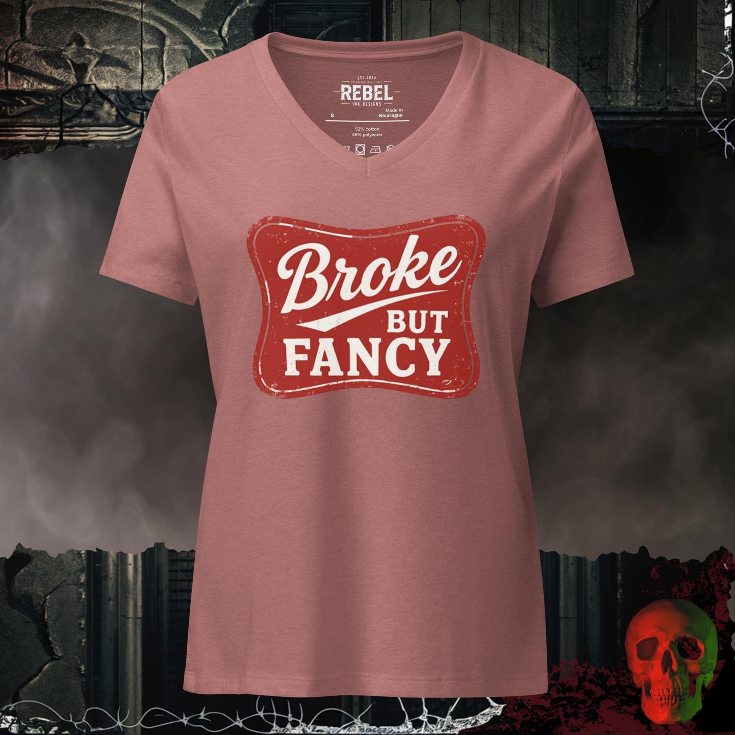 V-Neck Heather Mauve / S Broke But Fancy Relaxed V-Neck