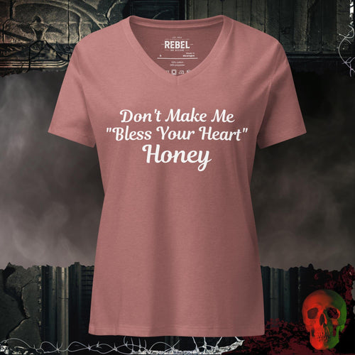 V-Neck Heather Mauve / S Don't Make Me Bless Your Heart Relaxed V-Neck
