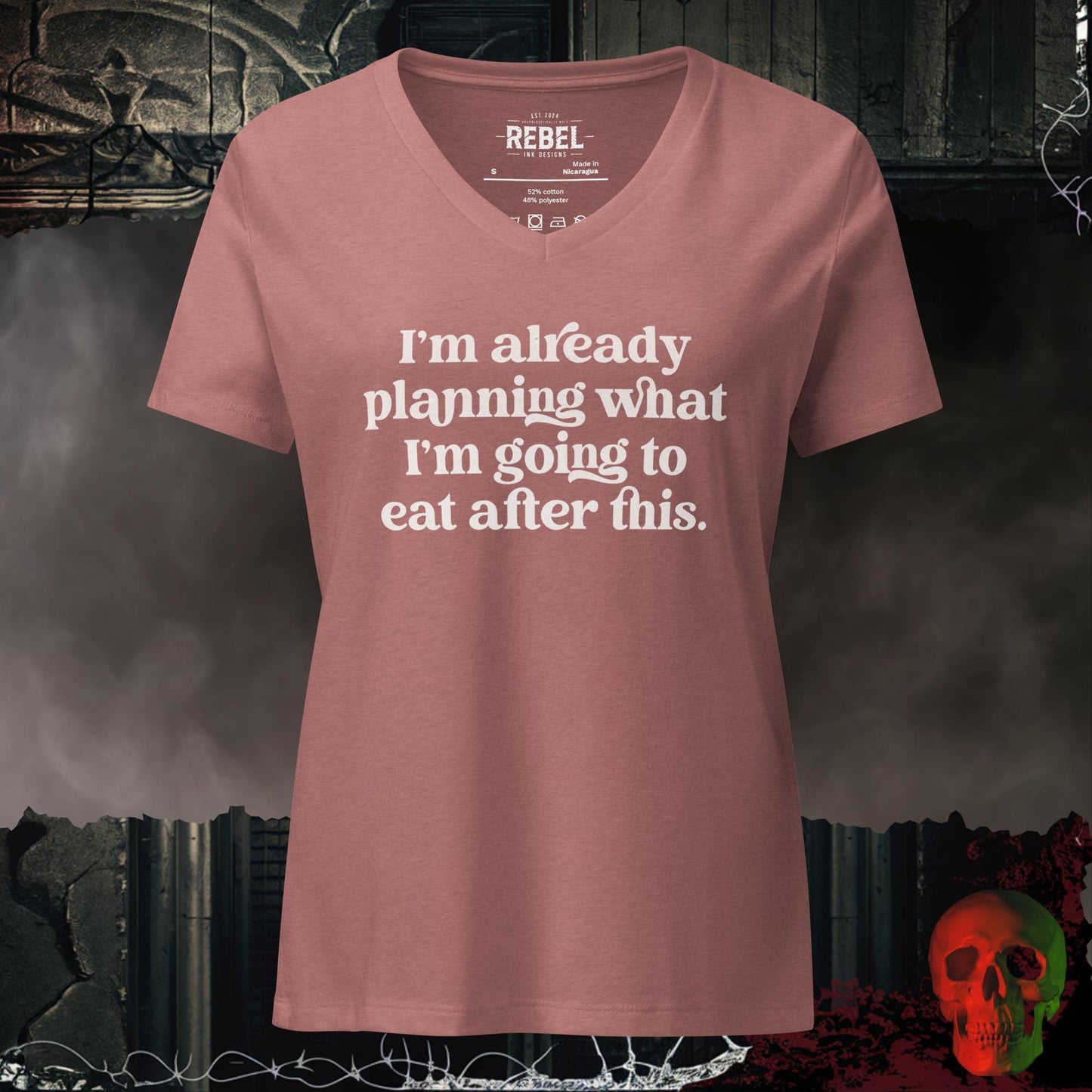 V-Neck Heather Mauve / S Food Noise Activated Relaxed V-Neck