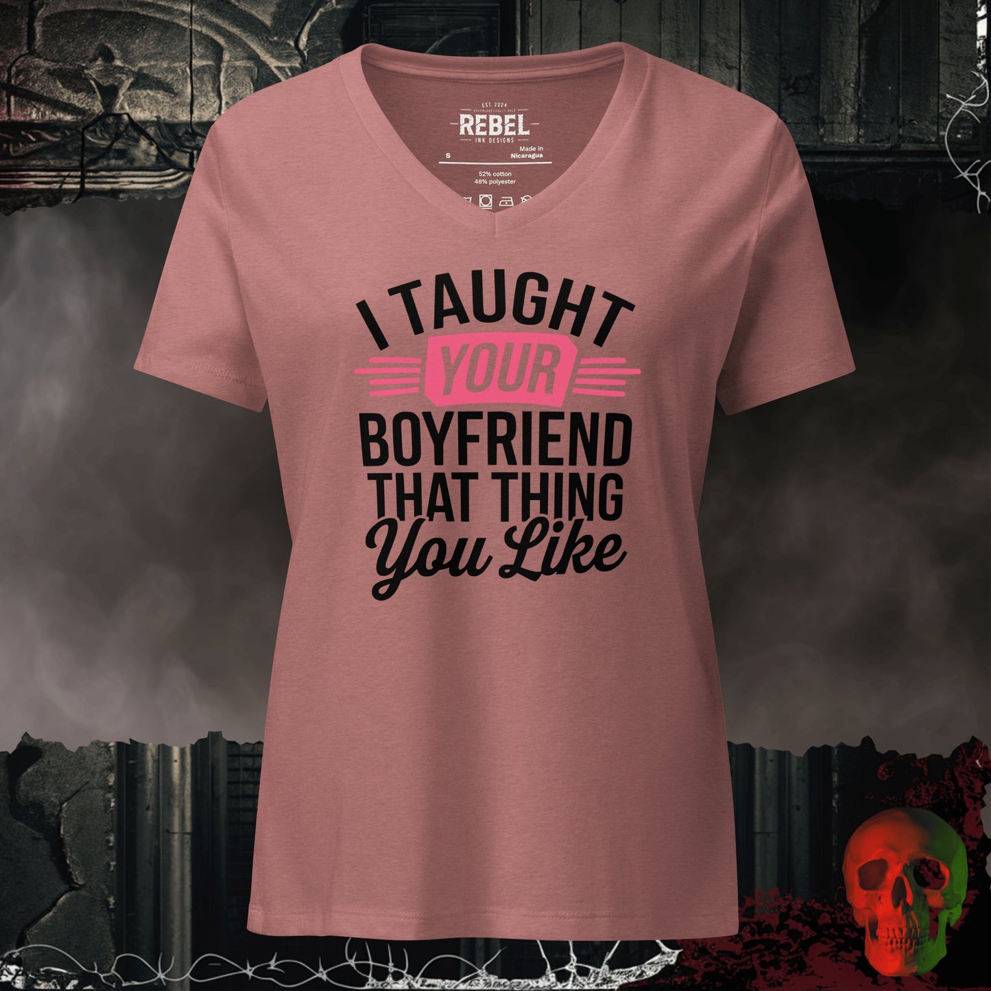 V-Neck Heather Mauve / S I Taught Your Boyfriend Relaxed V-Neck