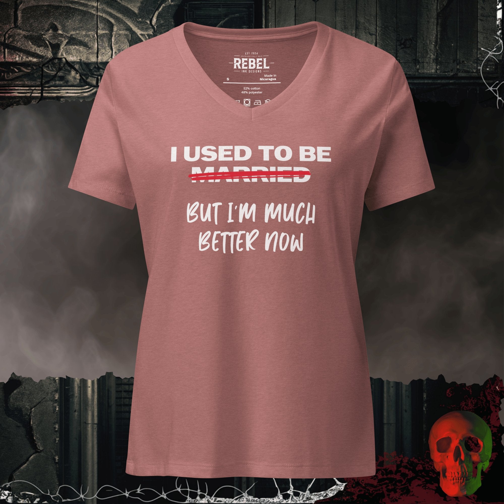 V-Neck Heather Mauve / S I Used to be Married Relaxed V-Neck
