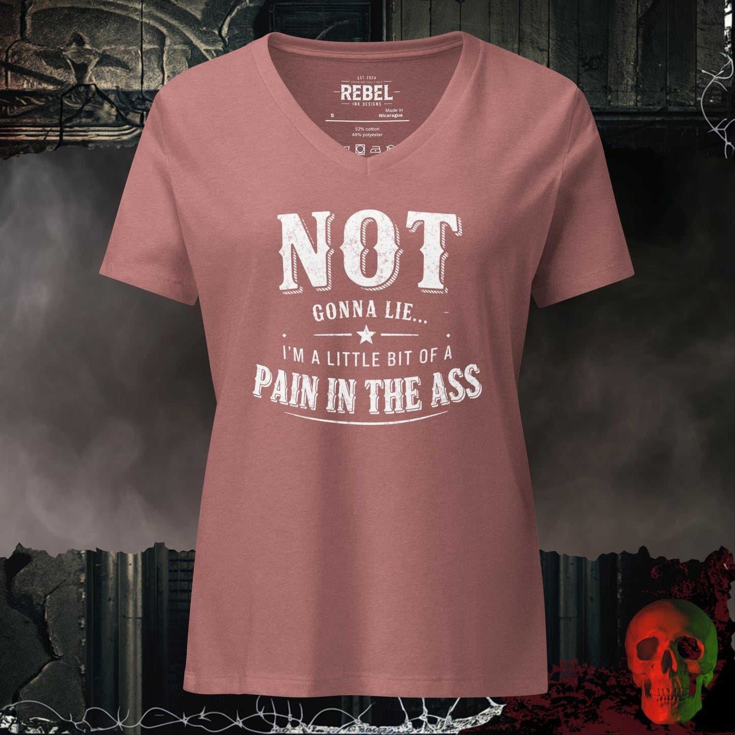 V-Neck Heather Mauve / S Not Gonna Lie Women's Relaxed V-Neck