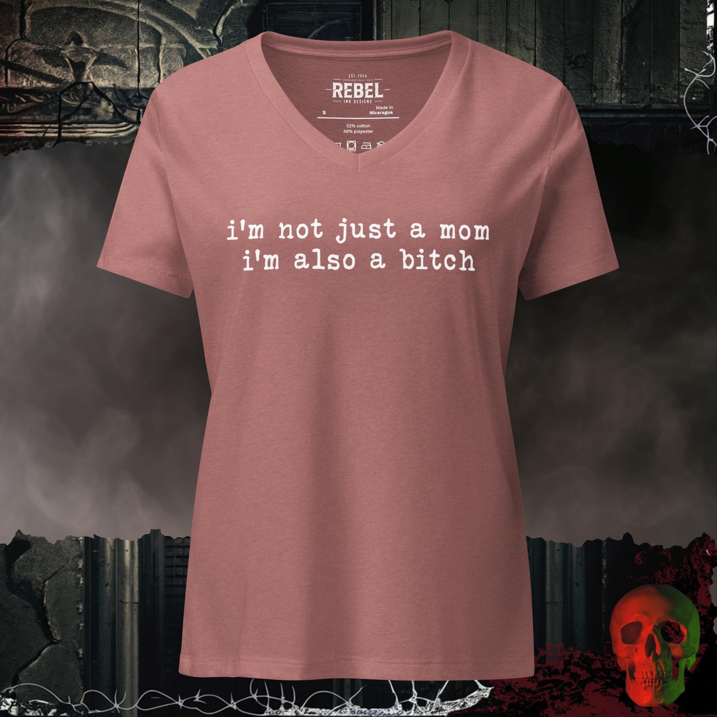 V-Neck Heather Mauve / S Not Just a Mom Relaxed V-Neck