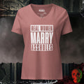 V-Neck Heather Mauve / S Real Women Marry Assholes Relaxed V-Neck