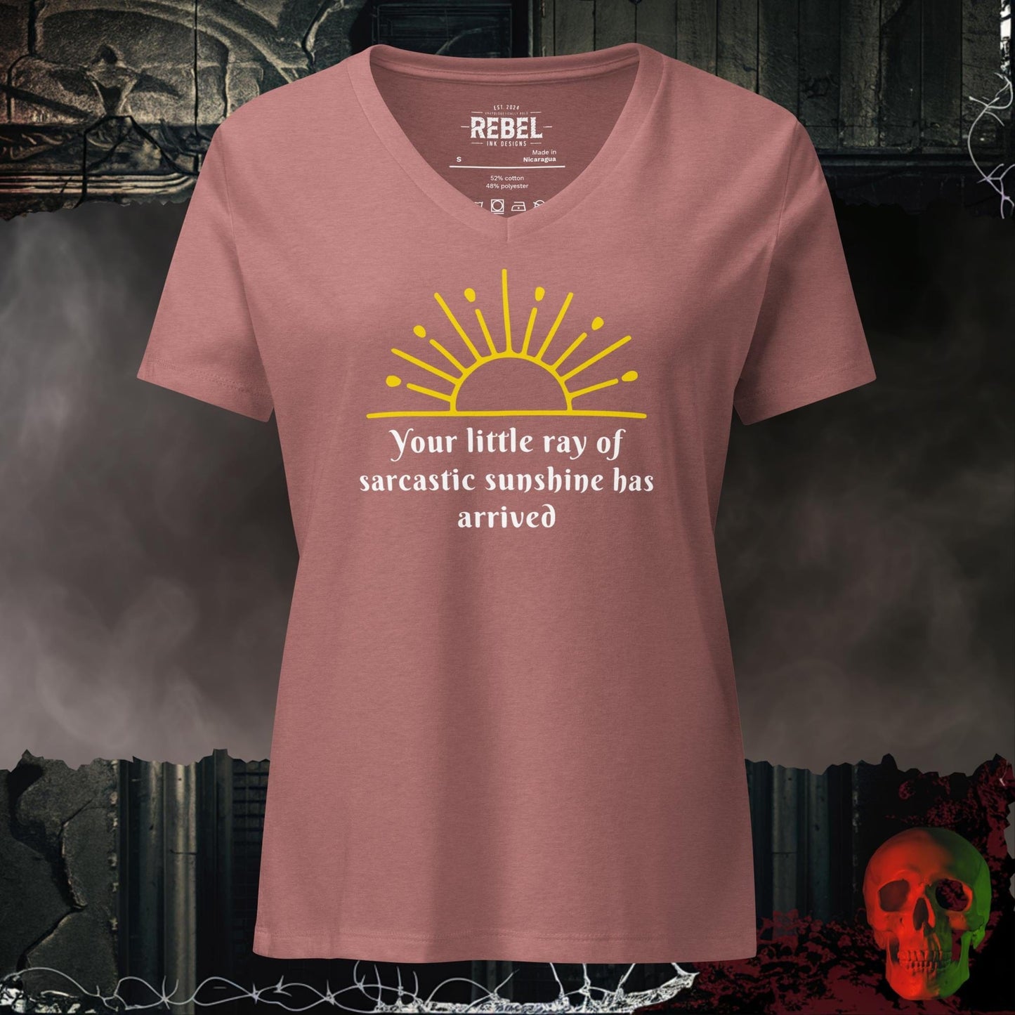 V-Neck Heather Mauve / S Sarcastic Sunshine Relaxed V-Neck