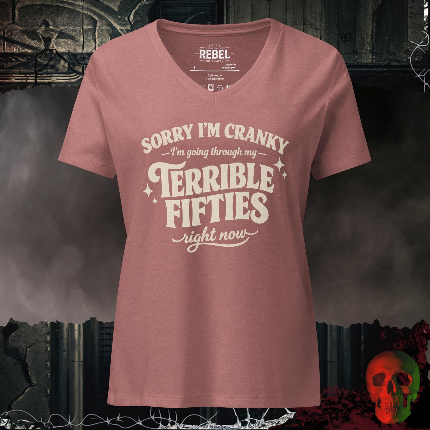 V-Neck Heather Mauve / S Terrible Fifties Relaxed V-Neck