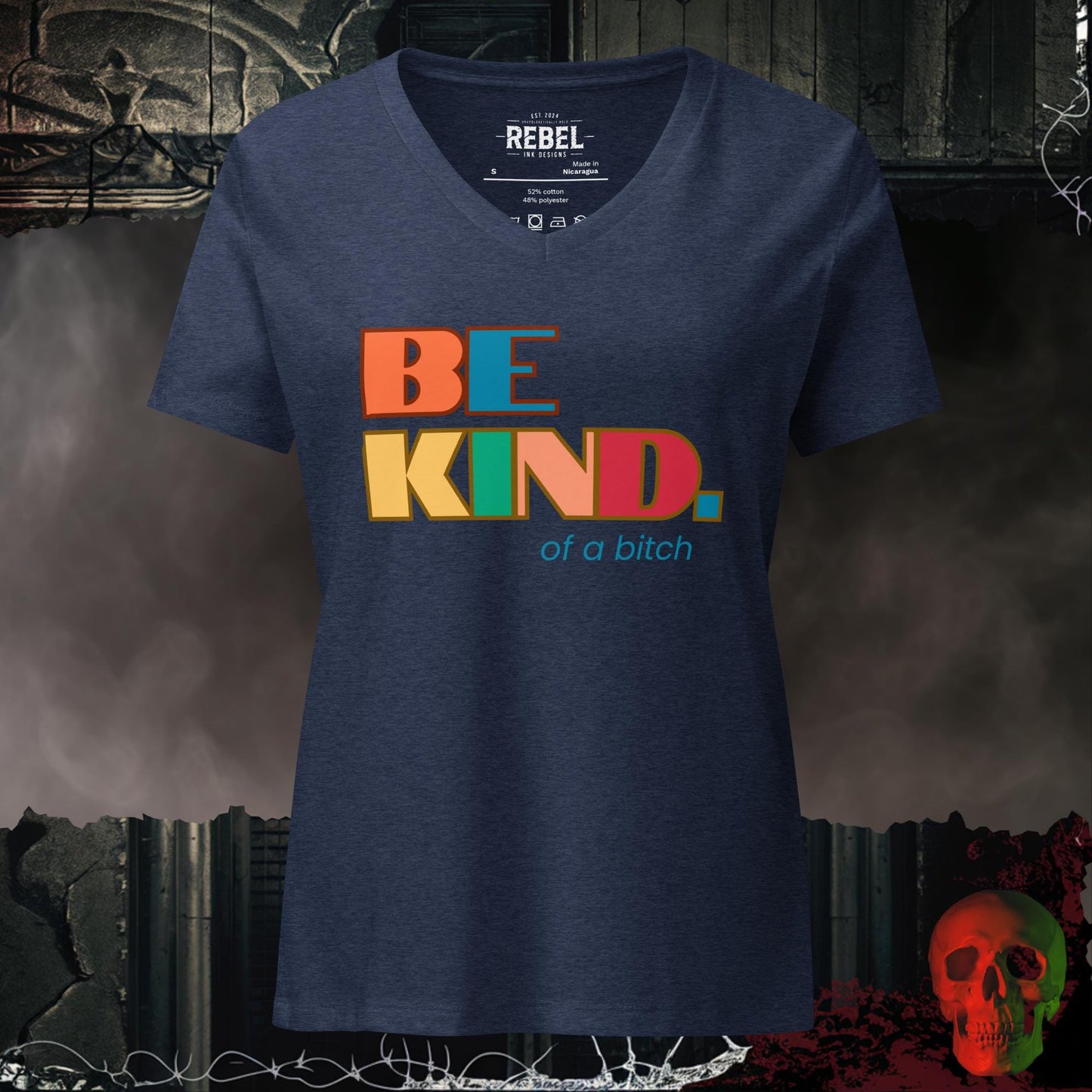 V-Neck Heather Navy / S Be Kind... of a B!tch Relaxed V-Neck
