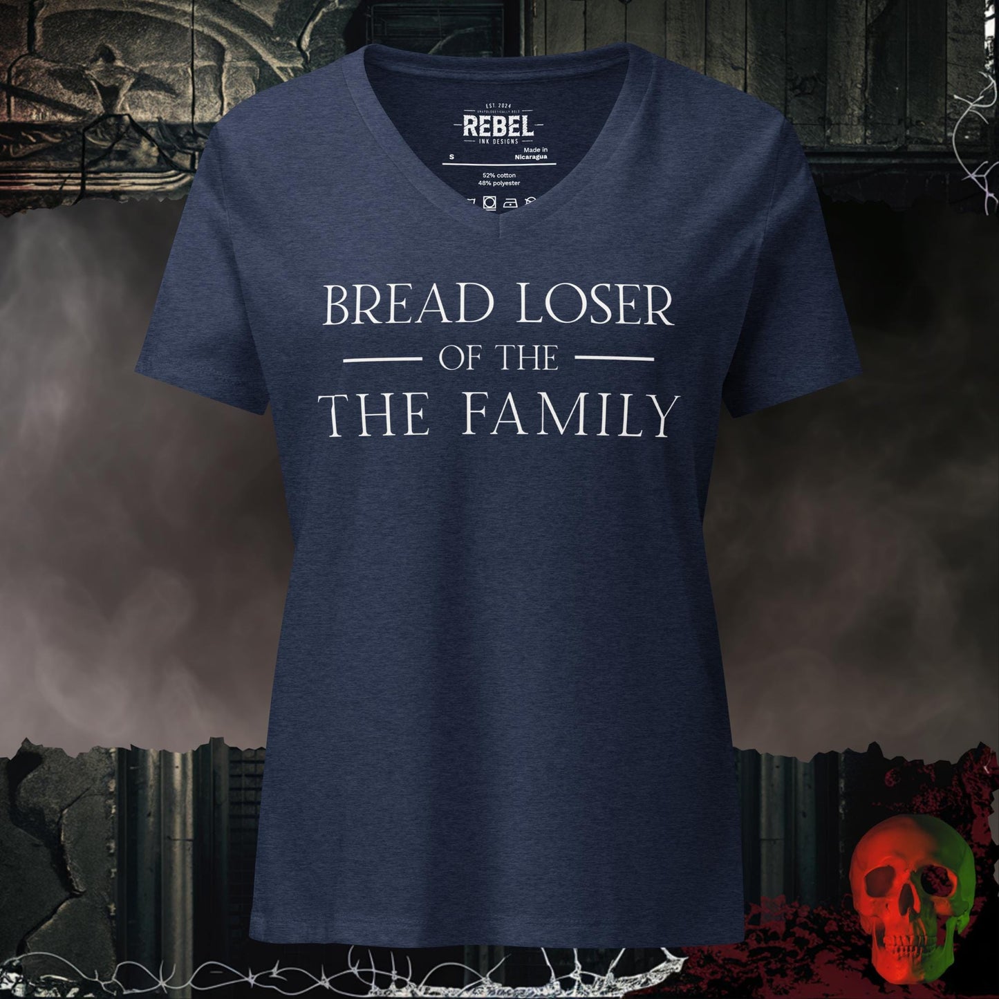 V-Neck Heather Navy / S Bread Loser of the Family Relaxed V-Neck