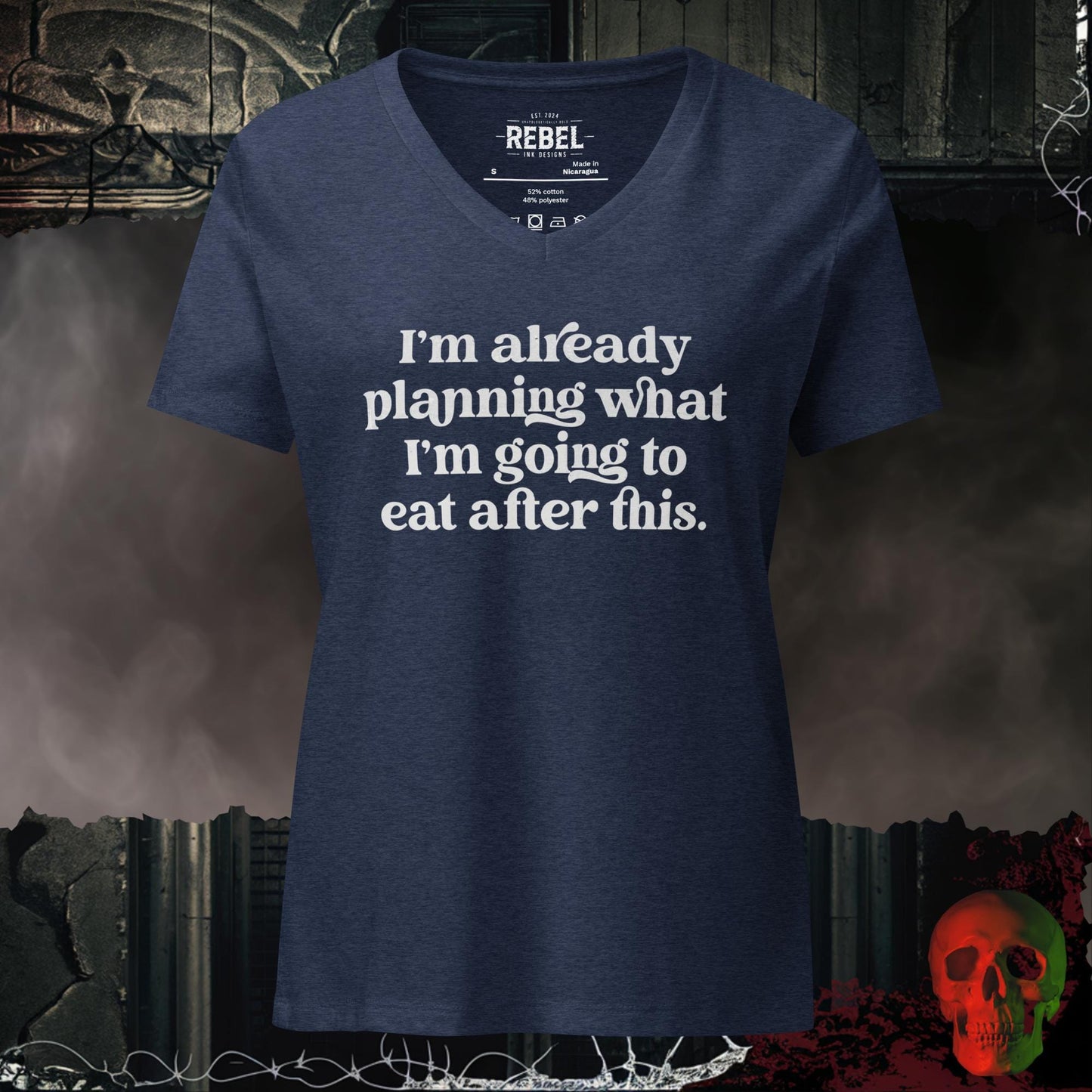 V-Neck Heather Navy / S Food Noise Activated Relaxed V-Neck