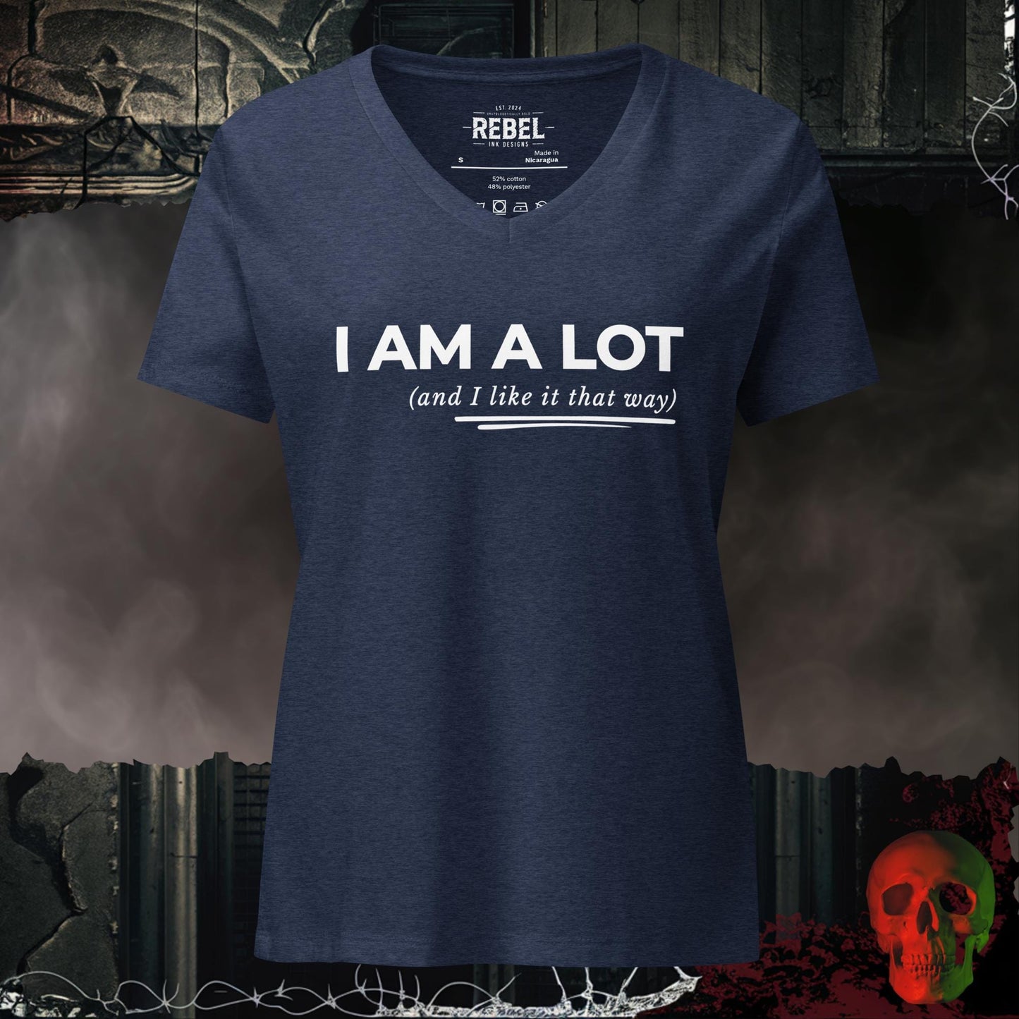 V-Neck Heather Navy / S I am a Lot Relaxed V-Neck