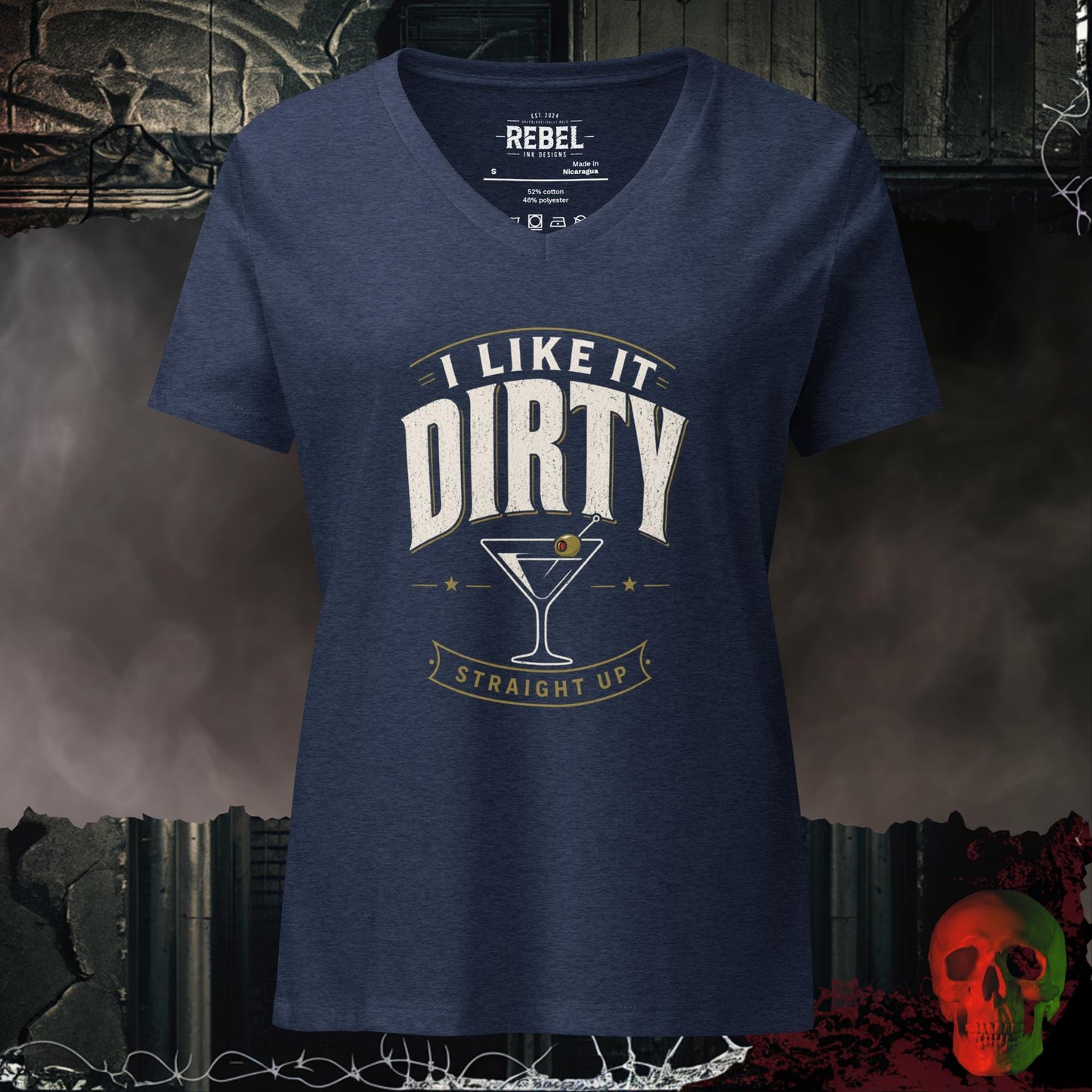 V-Neck Heather Navy / S I Like it Dirty Relaxed V-Neck