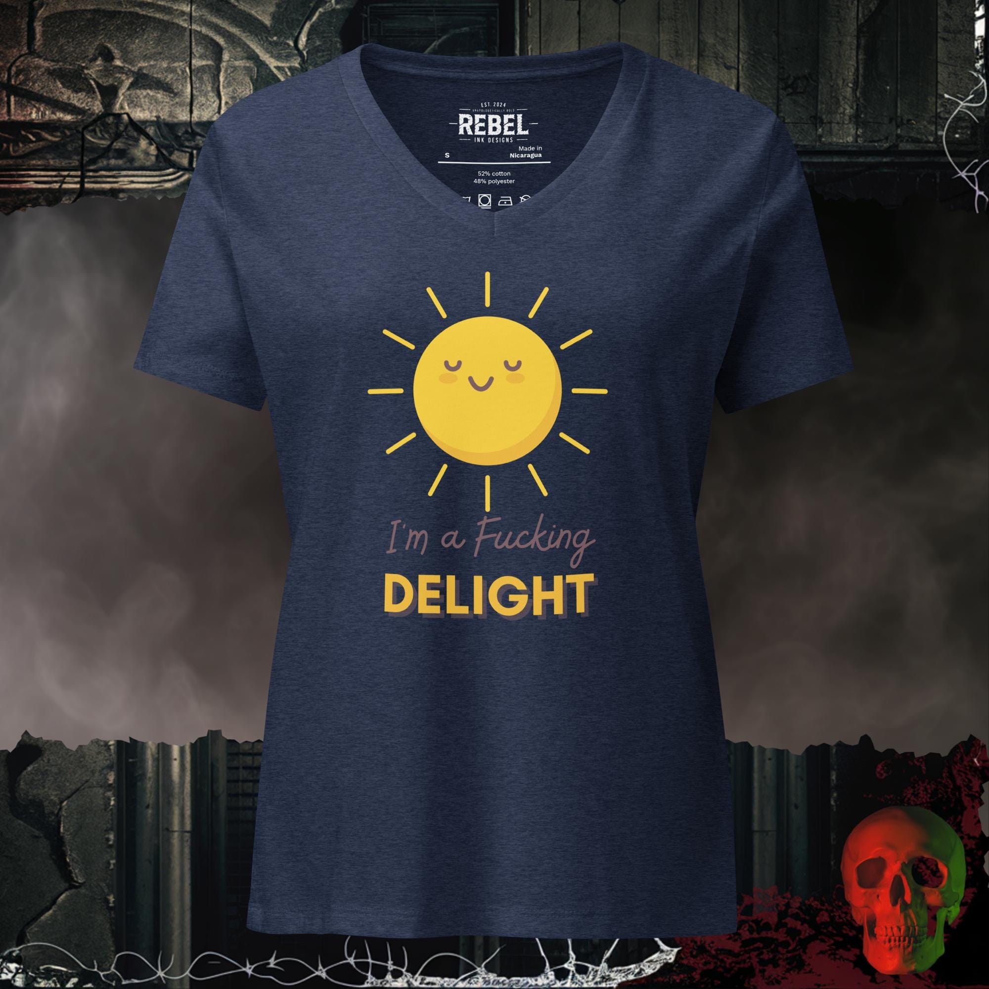 V-Neck Heather Navy / S I'm a Real Delight Relaxed V-Neck