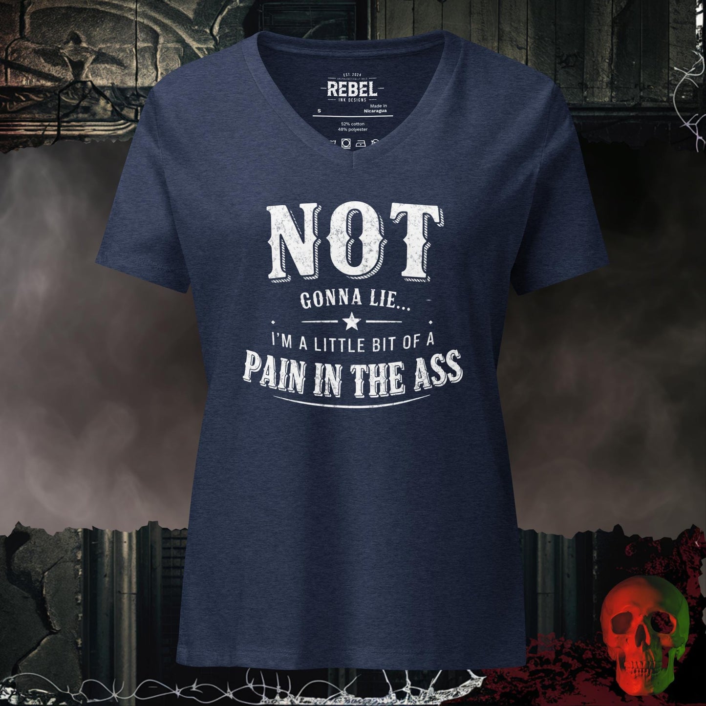 V-Neck Heather Navy / S Not Gonna Lie Women's Relaxed V-Neck