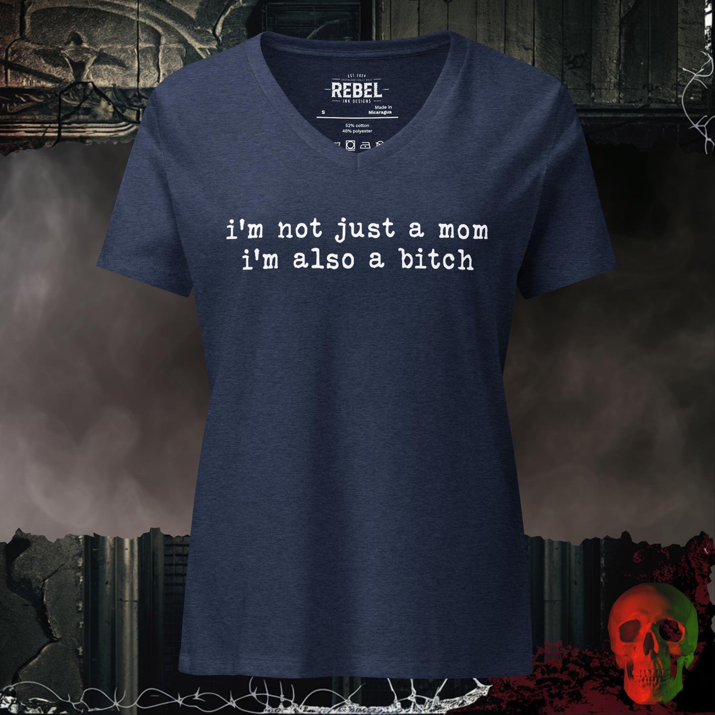 V-Neck Heather Navy / S Not Just a Mom Relaxed V-Neck