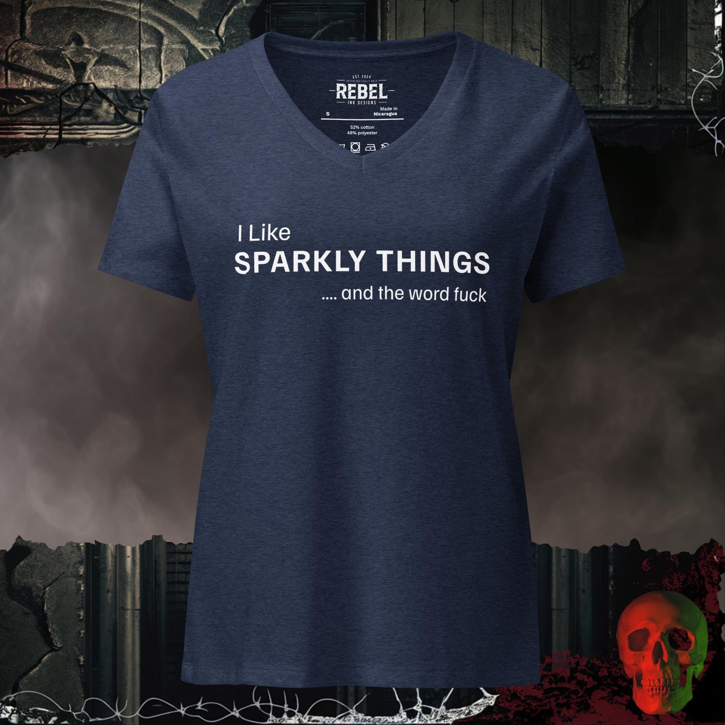 V-Neck Heather Navy / S Sparkly Things Relaxed V-Neck