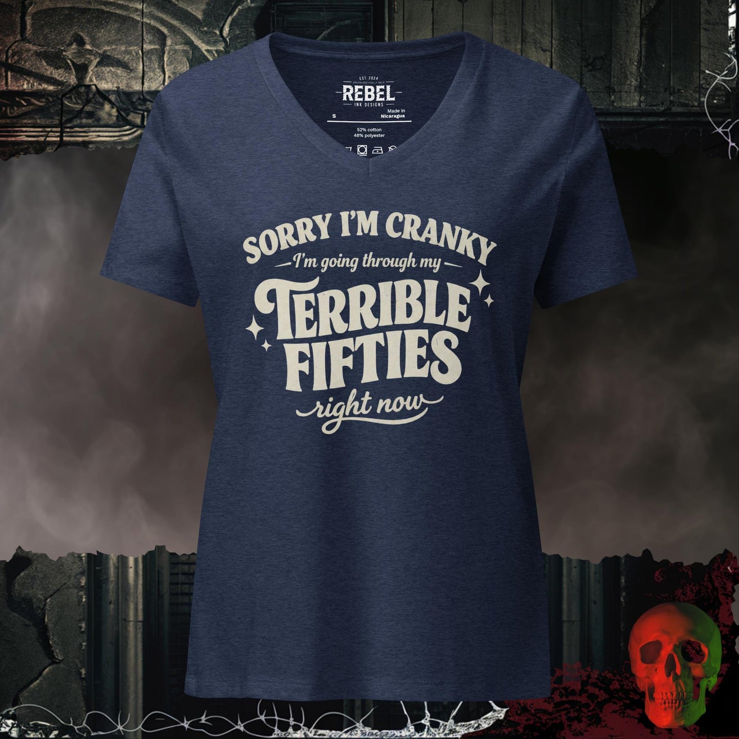 V-Neck Heather Navy / S Terrible Fifties Relaxed V-Neck
