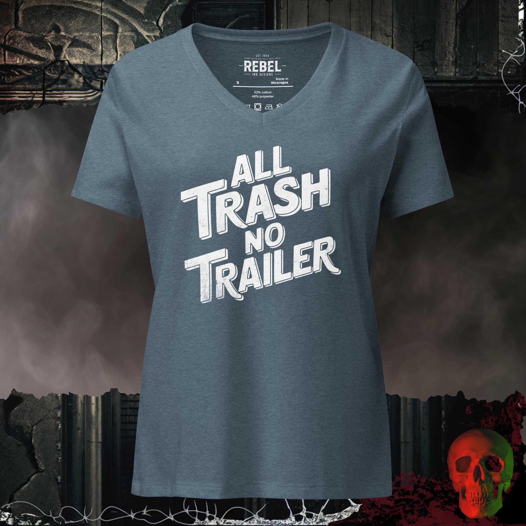 V-Neck Heather Slate / S All Trash No Trailer Relaxed V-Neck