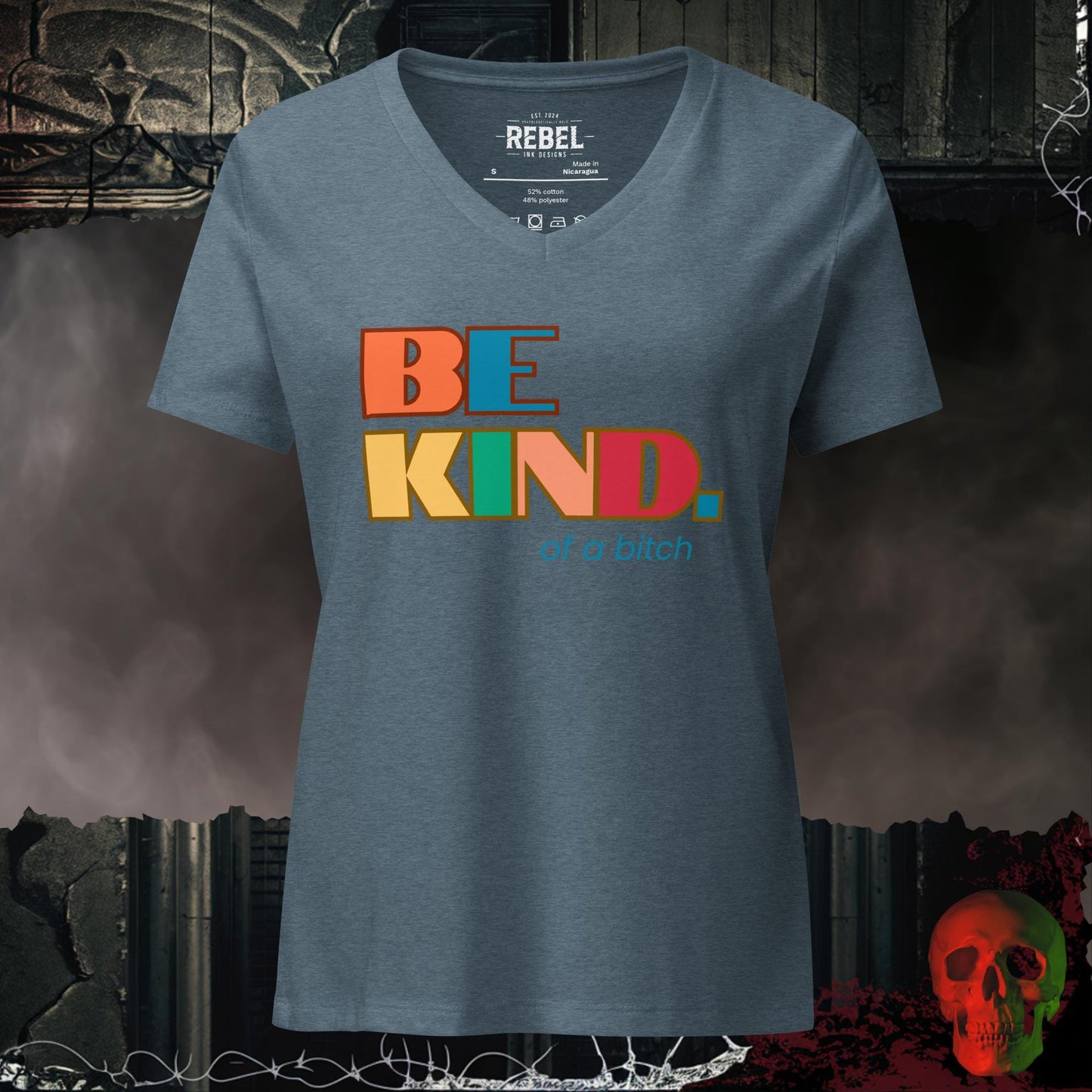 V-Neck Heather Slate / S Be Kind... of a B!tch Relaxed V-Neck