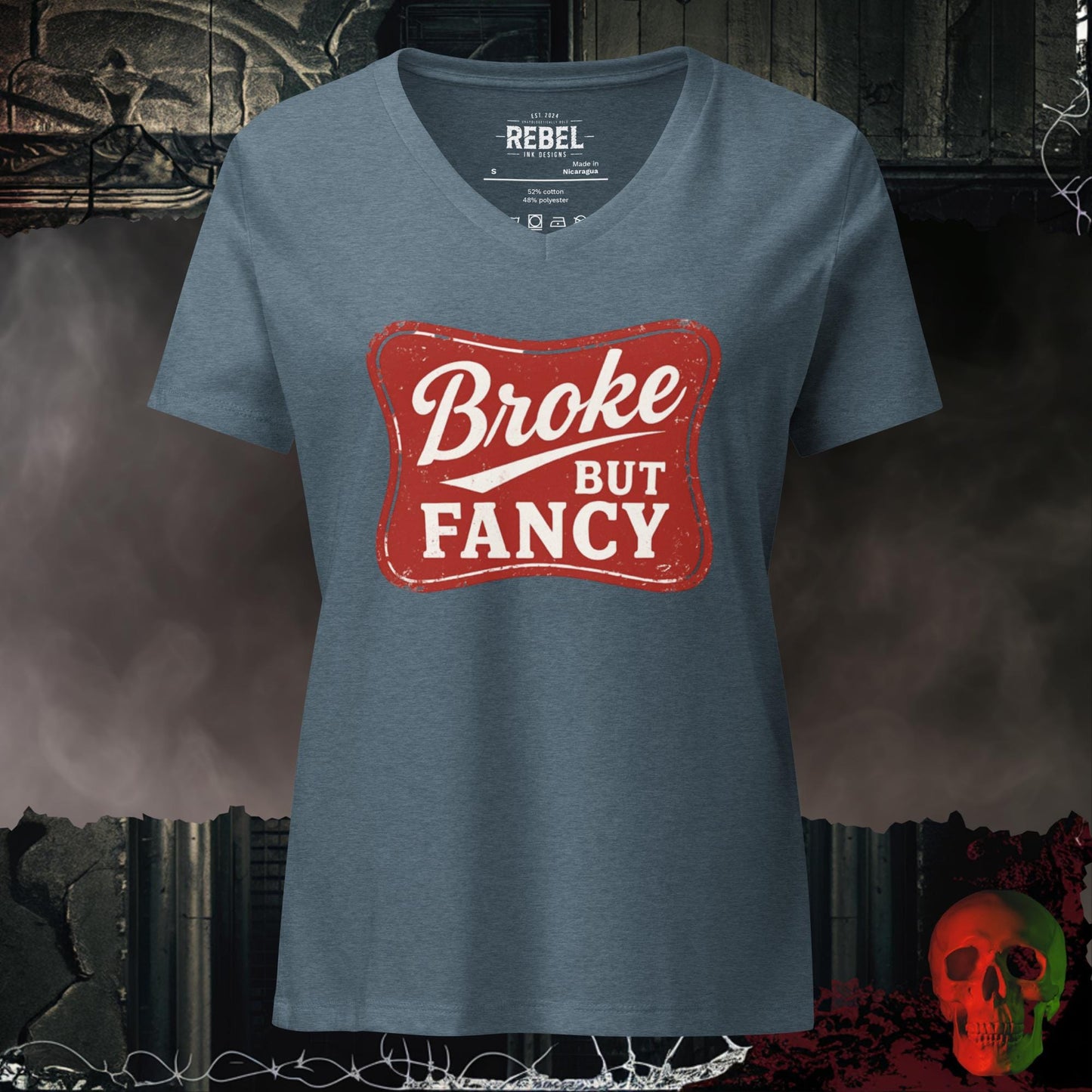 V-Neck Heather Slate / S Broke But Fancy Relaxed V-Neck
