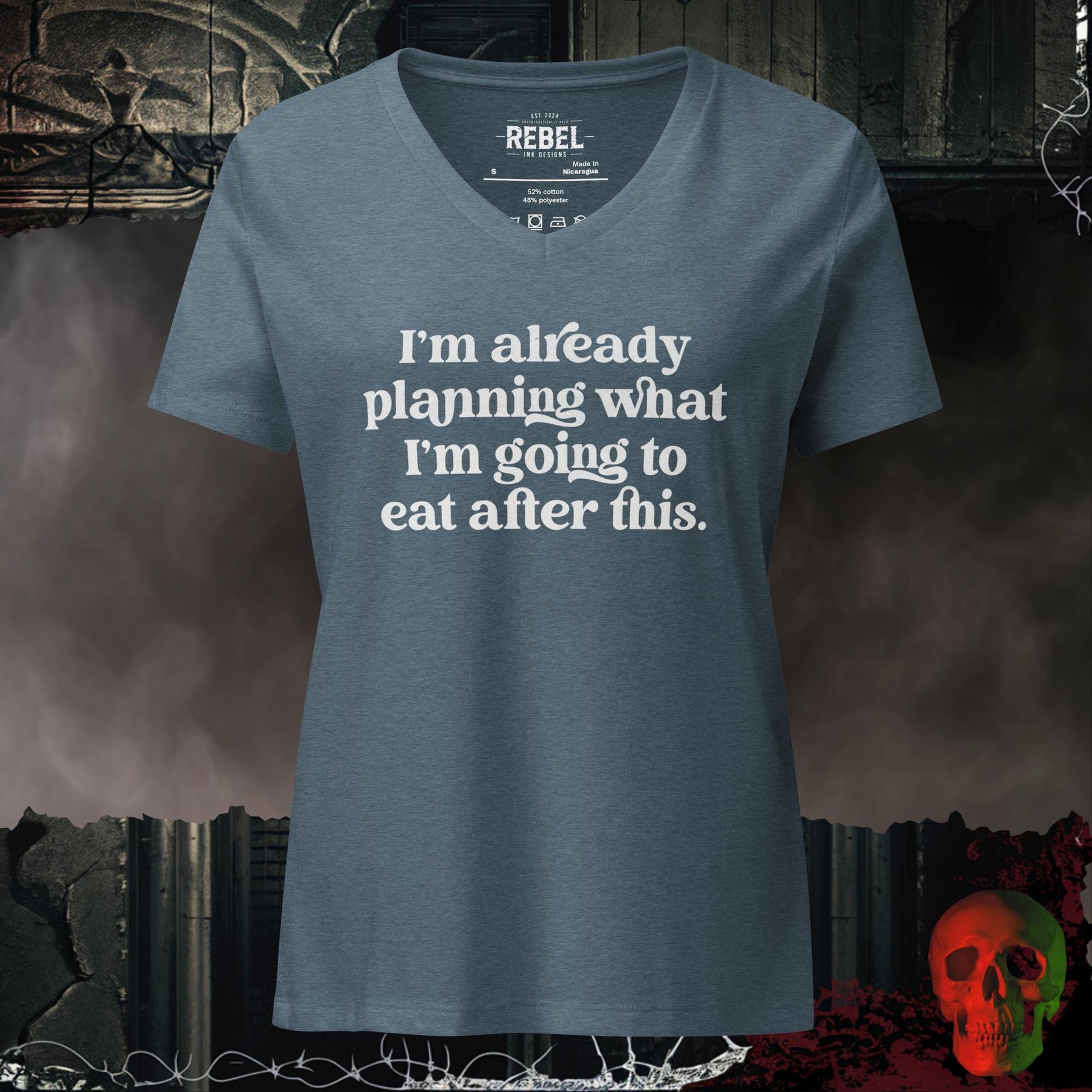 V-Neck Heather Slate / S Food Noise Activated Relaxed V-Neck