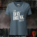 V-Neck Heather Slate / S I Am Day Drunk, Good Sir Women's V-Neck Tee | Rebel Ink Designs
