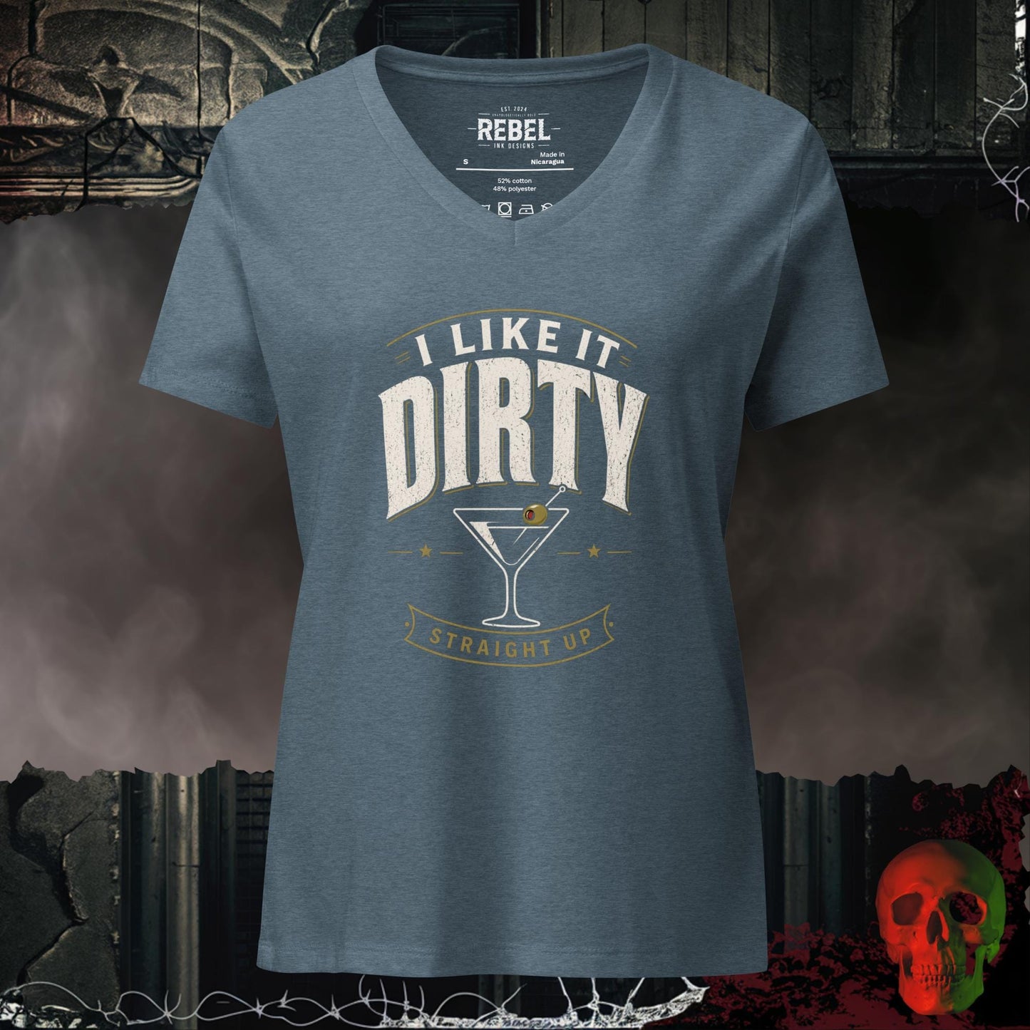 V-Neck Heather Slate / S I Like it Dirty Relaxed V-Neck