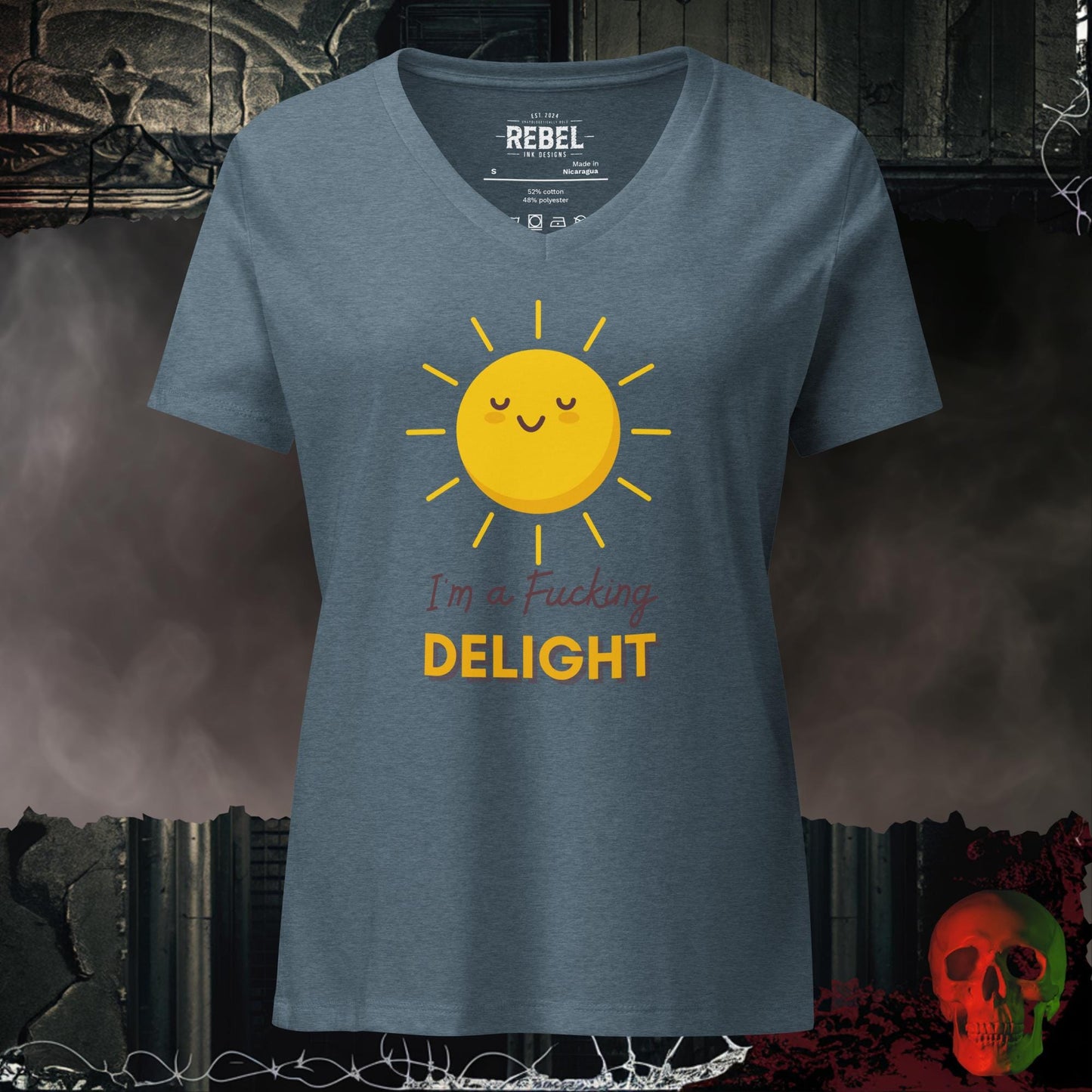 V-Neck Heather Slate / S I'm a Real Delight Relaxed V-Neck