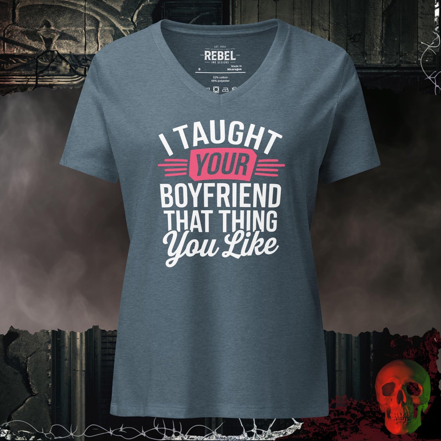 V-Neck Heather Slate / S I Taught Your Boyfriend Relaxed V-Neck