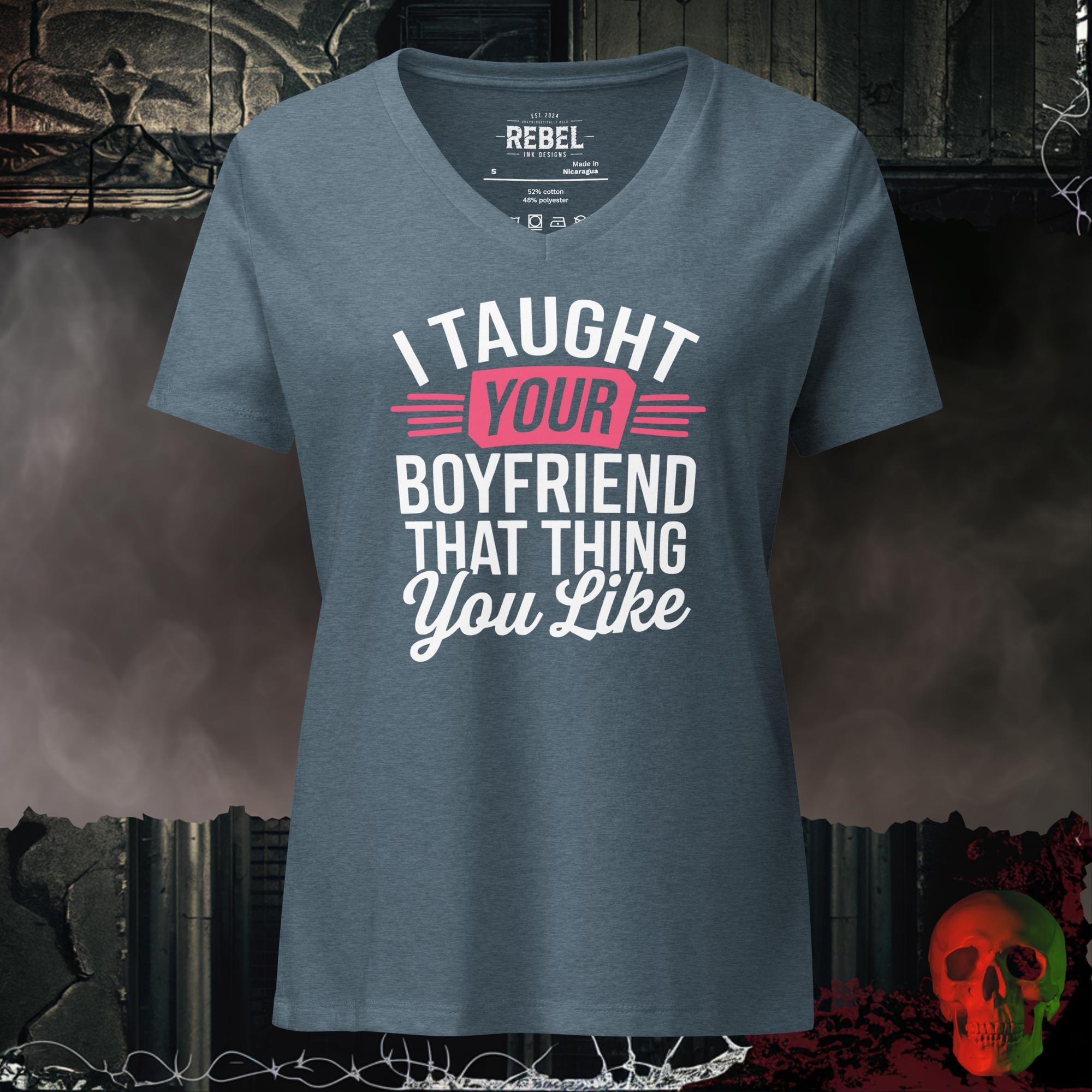 V-Neck Heather Slate / S I Taught Your Boyfriend Relaxed V-Neck