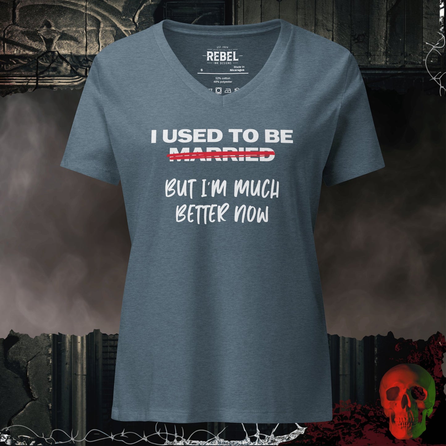 V-Neck Heather Slate / S I Used to be Married Relaxed V-Neck