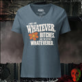 V-Neck Heather Slate / S I Was Like Whatever, Bitches. And the Bitches Whatevered Women’s V-Neck Tee | Rebel Ink Designs