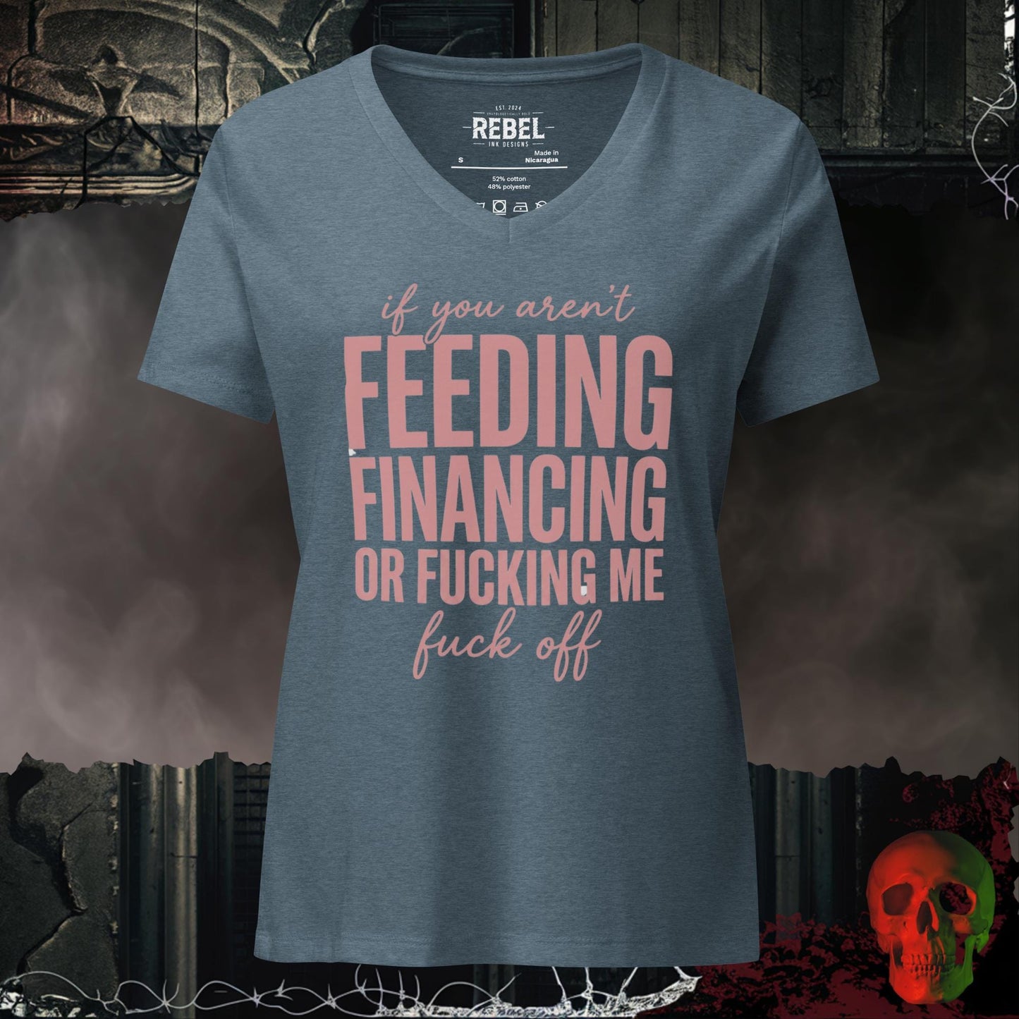 V-Neck Heather Slate / S If You Aren't Feeding Financing or F*cking Me Women's V-Neck