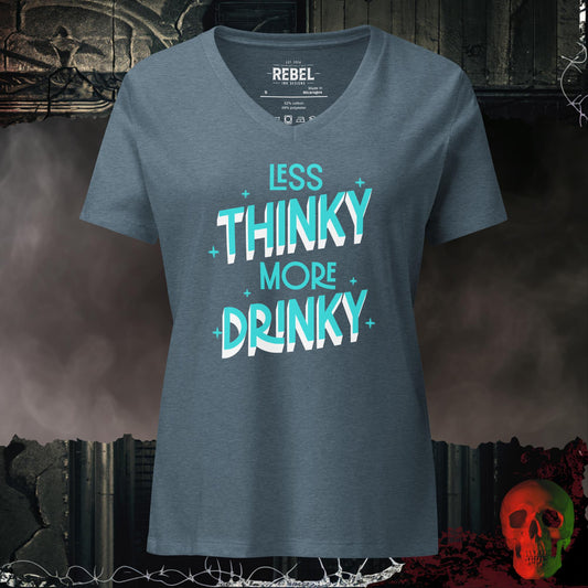 V-Neck Heather Slate / S Less Thinky More Drinky Relaxed V-Neck