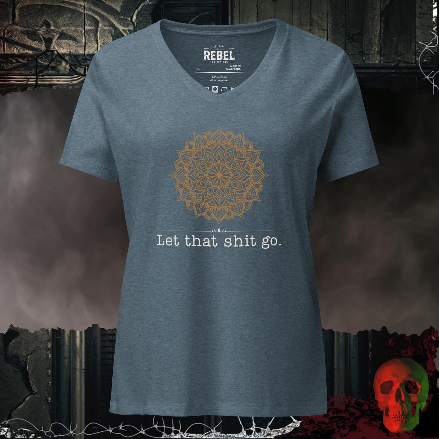 V-Neck Heather Slate / S Let That Sh!t Go Relaxed V-Neck