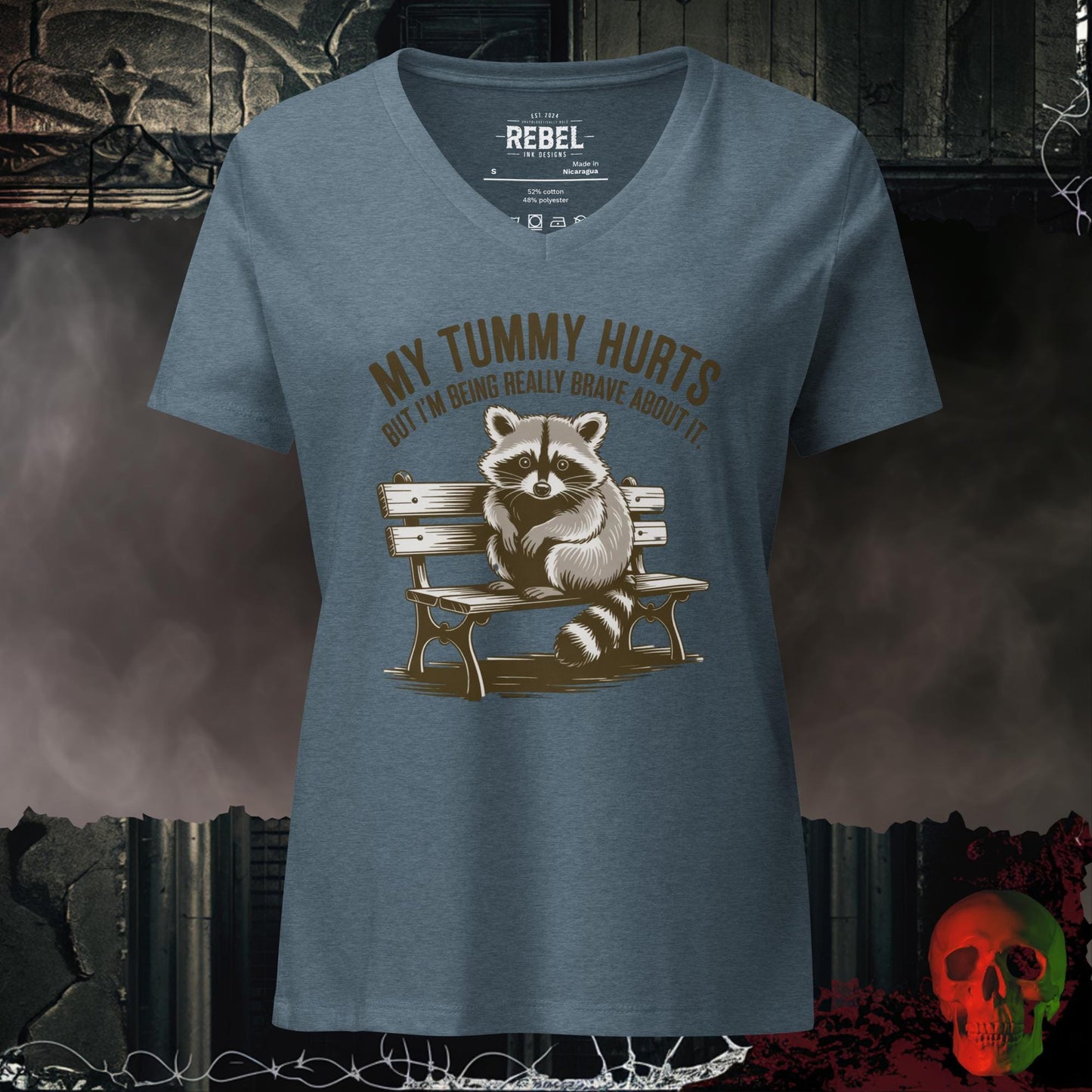 V-Neck Heather Slate / S My Tummy Hurts Relaxed V-Neck