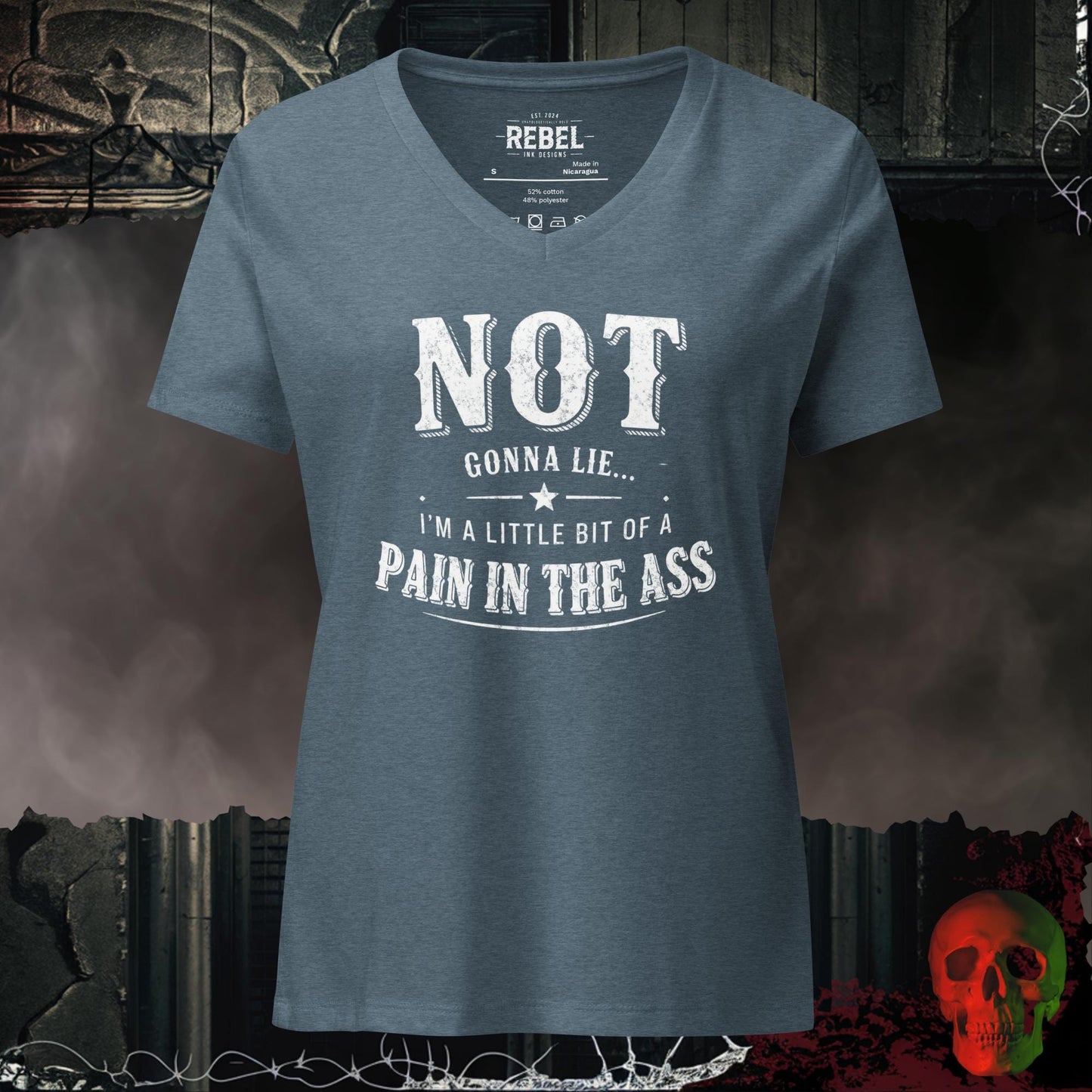 V-Neck Heather Slate / S Not Gonna Lie Women's Relaxed V-Neck