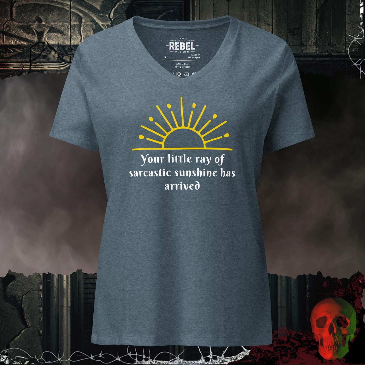 V-Neck Heather Slate / S Sarcastic Sunshine Relaxed V-Neck