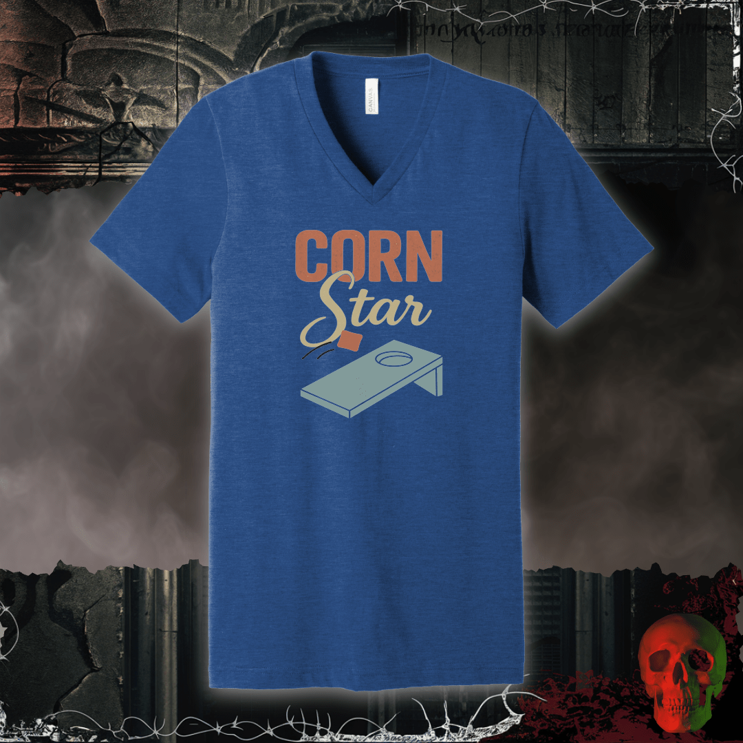 V-neck Heather True Royal / S Corn Star V-Neck Tee