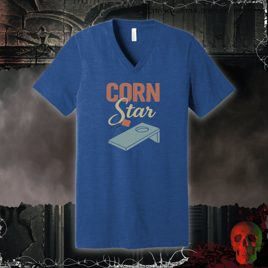 V-neck Heather True Royal / S Corn Star V-Neck Tee