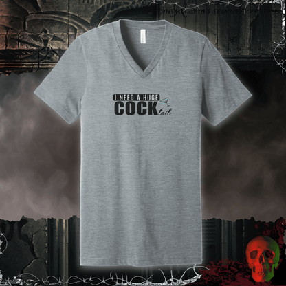 V-neck S / Athletic Heather Huge Cock-Tail V-Neck Tee