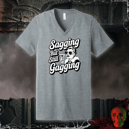 V-neck S / Athletic Heather Sagging and Gagging V-Neck Tee
