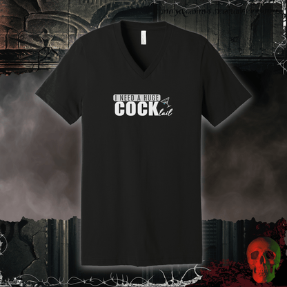 V-neck S / Black Huge Cock-Tail V-Neck Tee