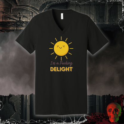 V-neck S / Black Real Delight V-Neck Tee