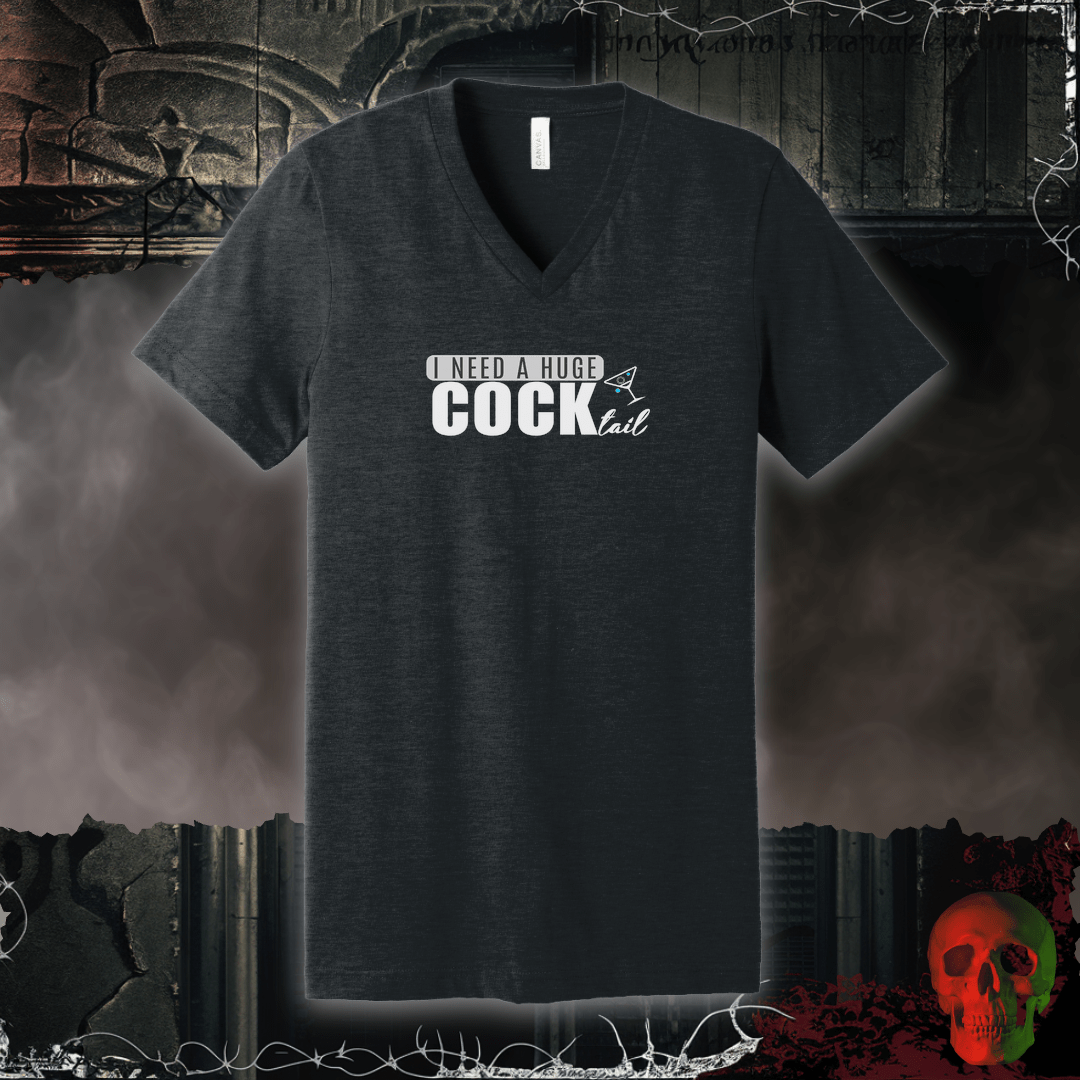 V-neck S / Dark Grey Heather Huge Cock-Tail V-Neck Tee