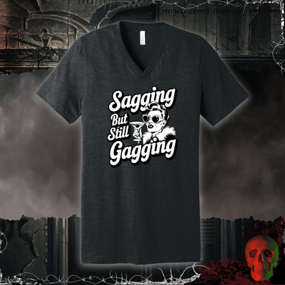 V-neck S / Dark Grey Heather Sagging and Gagging V-Neck Tee