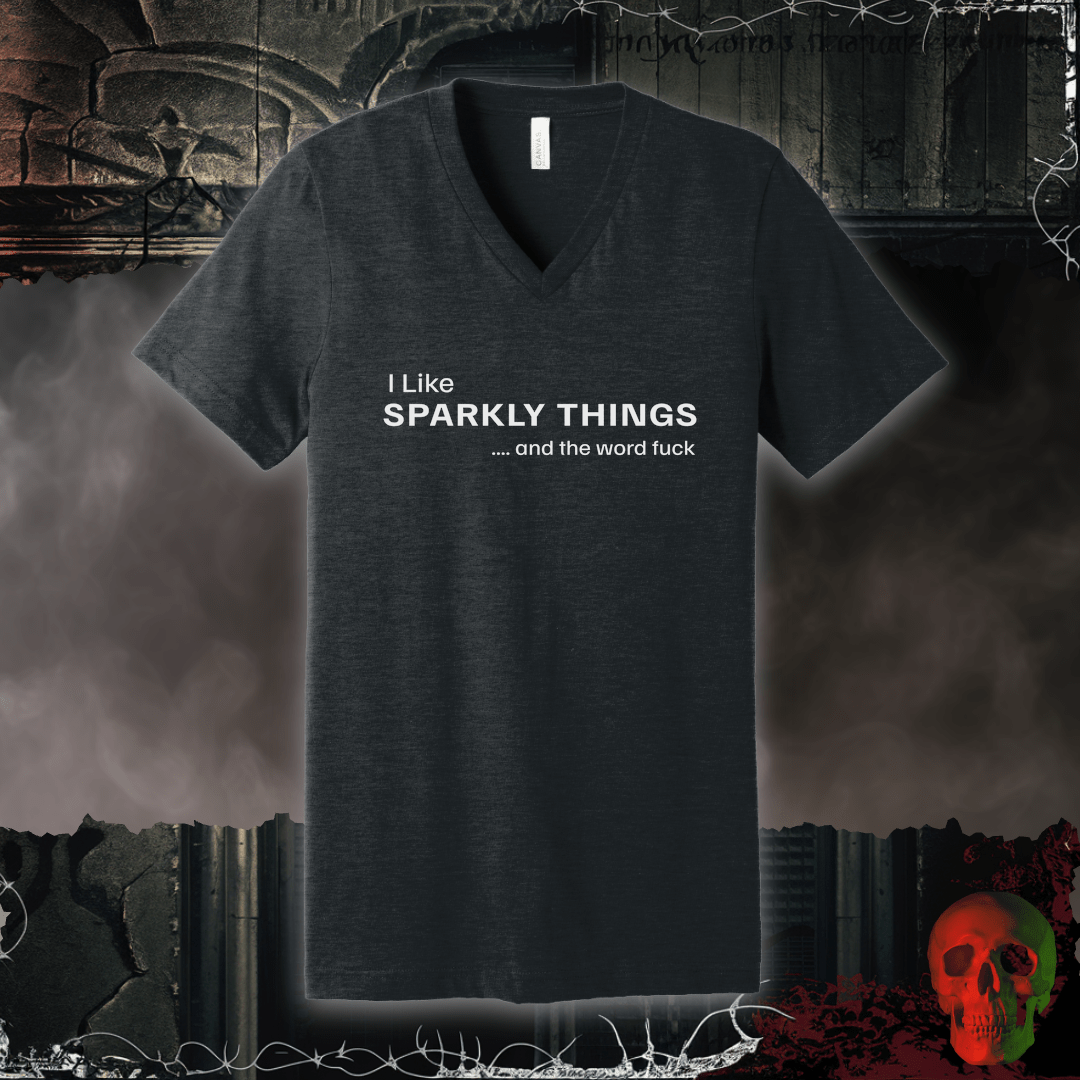 V-neck S / Dark Grey Heather Sparkly Things V-Neck Tee