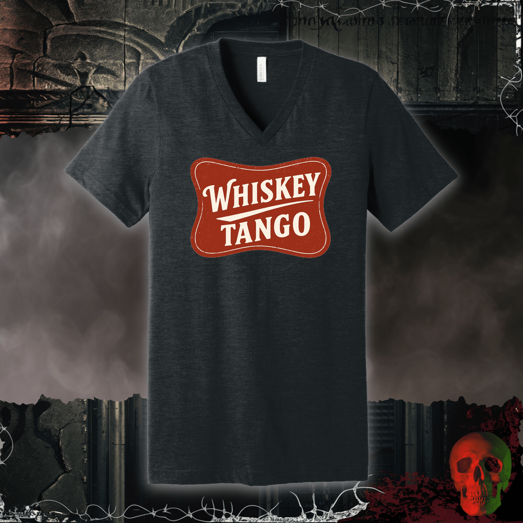 V-neck S / Dark Grey Heather Whiskey Tango V-Neck Tee