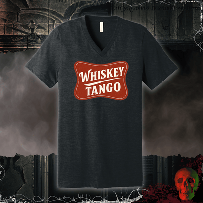 V-neck S / Dark Grey Heather Whiskey Tango V-Neck Tee
